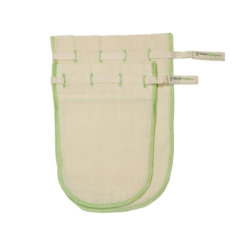 Simple Ecology Organic Cotton Fine Mesh Muslin Straining Bags â€“ Reusable, 100% Natural, Microplastics-Free Coffee Filters (Set of 2 â€“ M, S) for Cold Brews & Coffee - Image 1